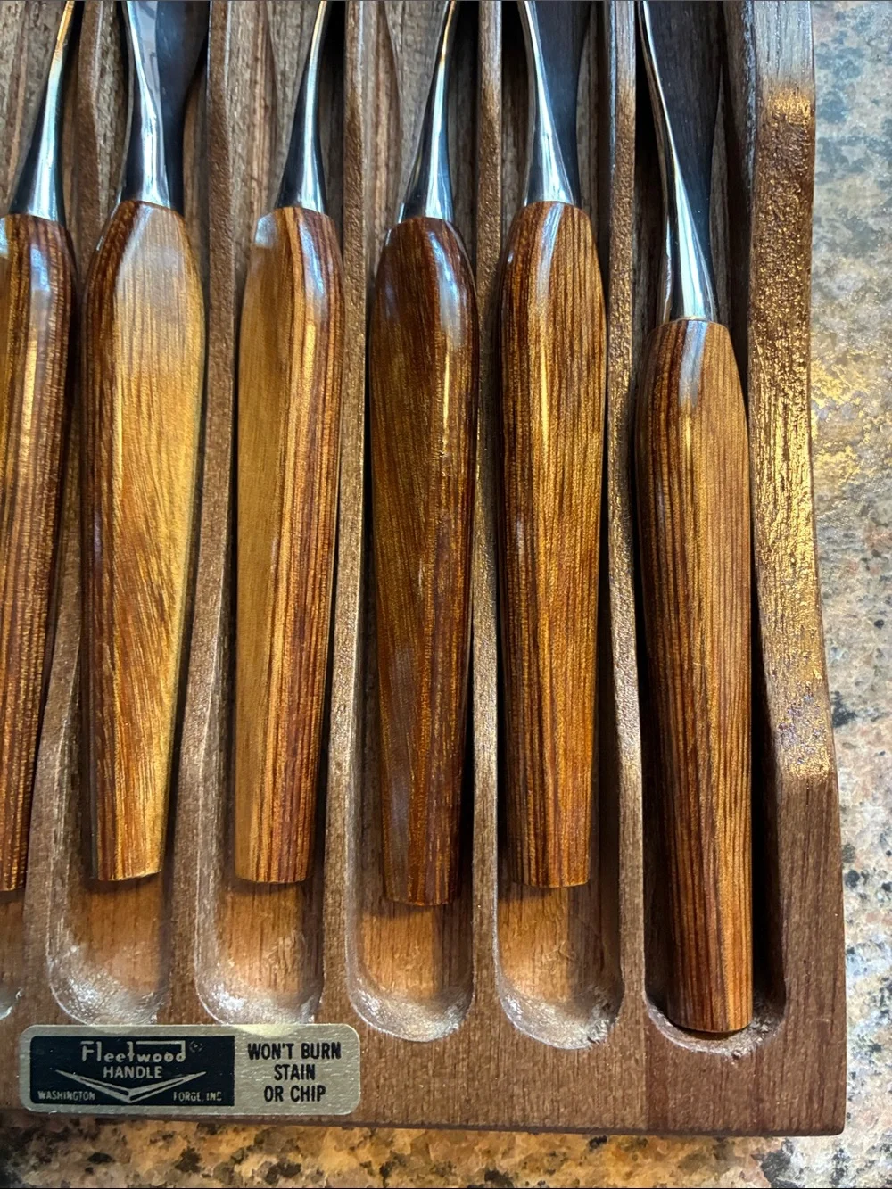 Vintage Town & Country wood handle steak knives